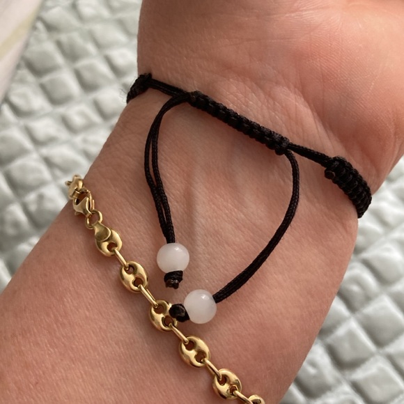 vintage mother of pearl tri floral adjustable bracelet - Picture 2 of 6